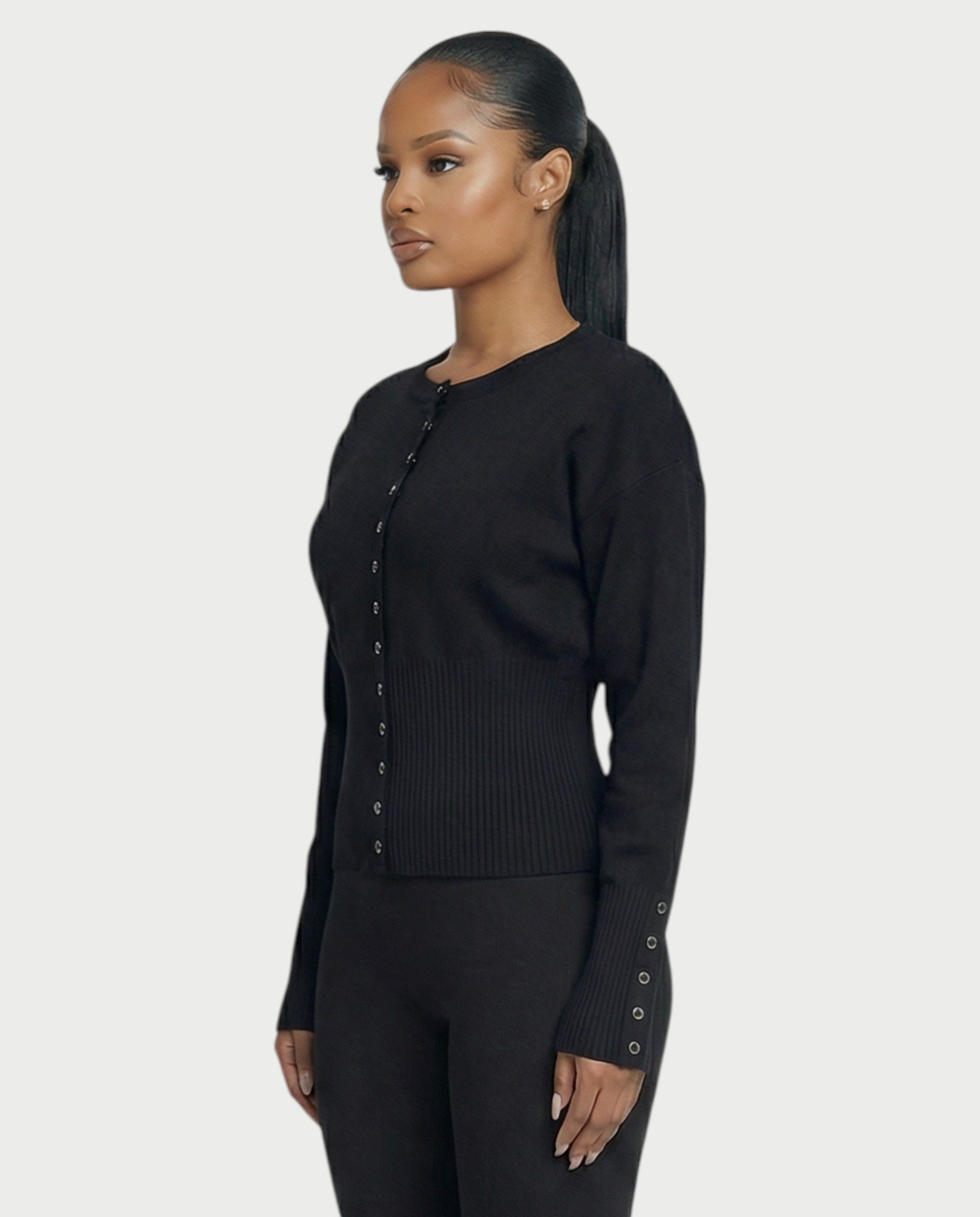 Button-Up Long Sleeve Cardigan