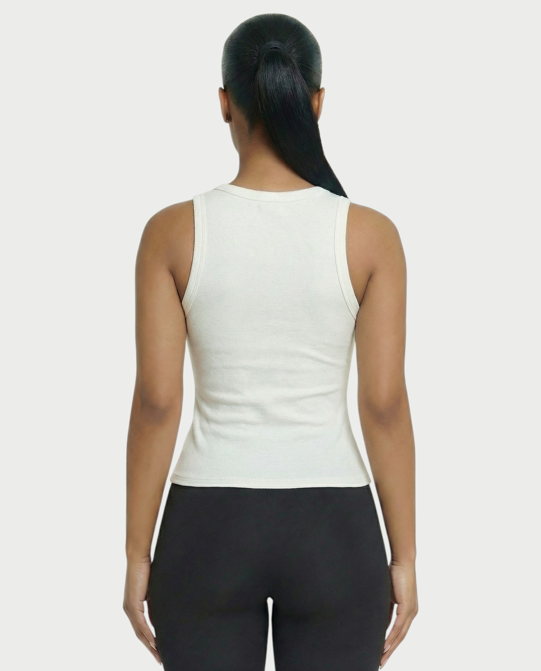 Ribbed Button-Down Tank Top