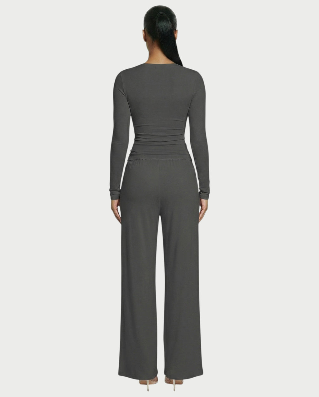 Snap Button Top & Drawstring Pant Set