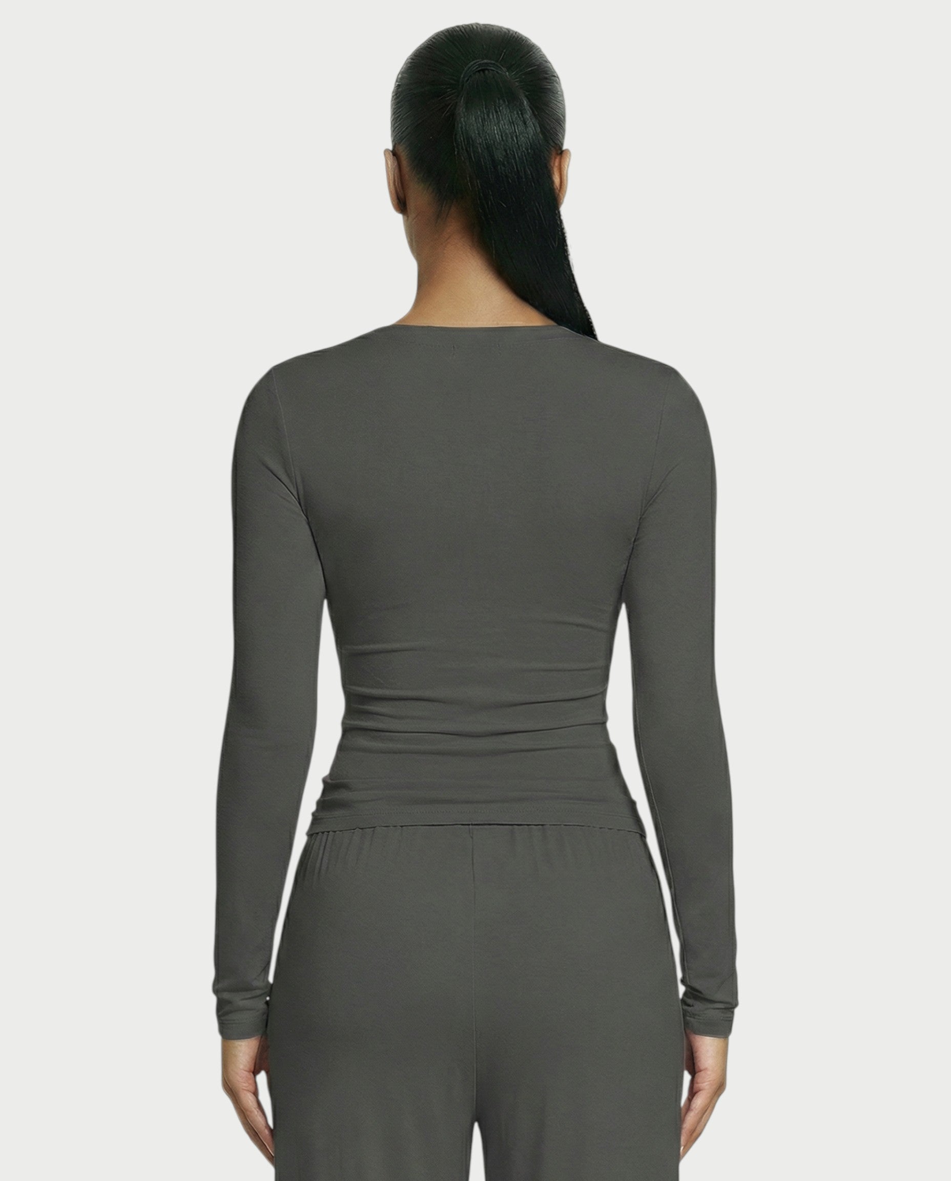 Snap Button Top & Drawstring Pant Set