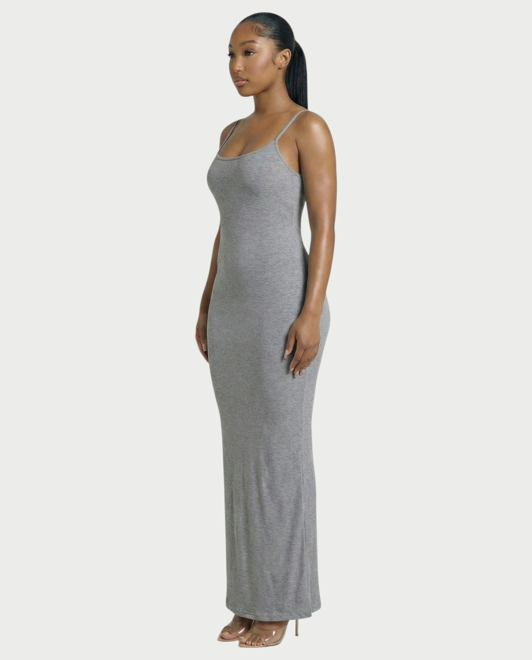 Ribbed Spaghetti Strap Maxi Dress