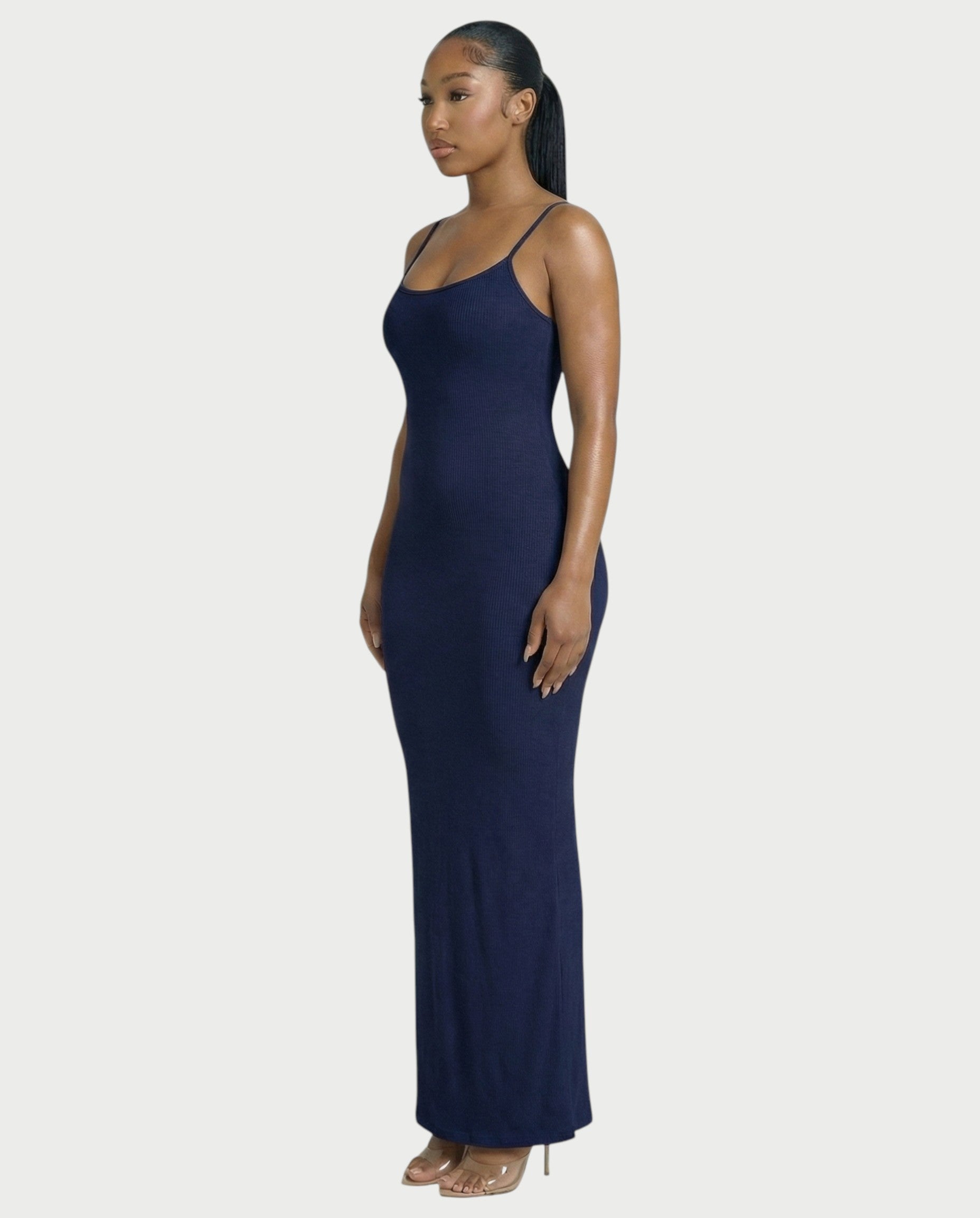 Ribbed Spaghetti Strap Maxi Dress