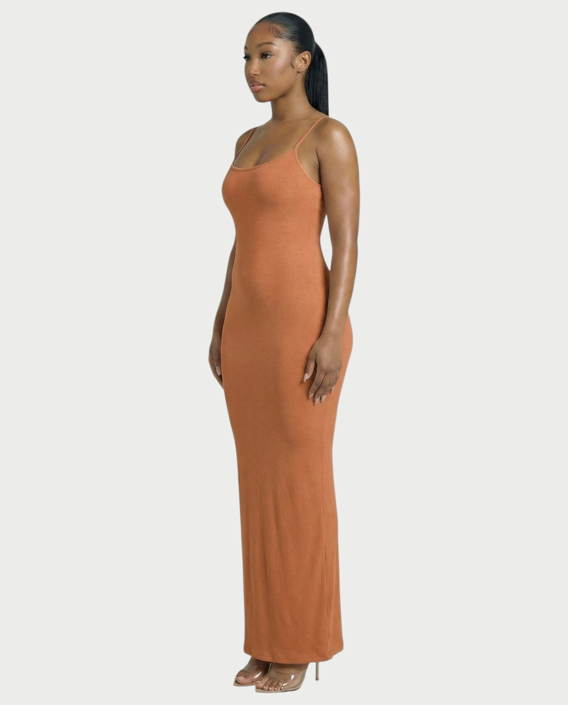 Ribbed Spaghetti Strap Maxi Dress
