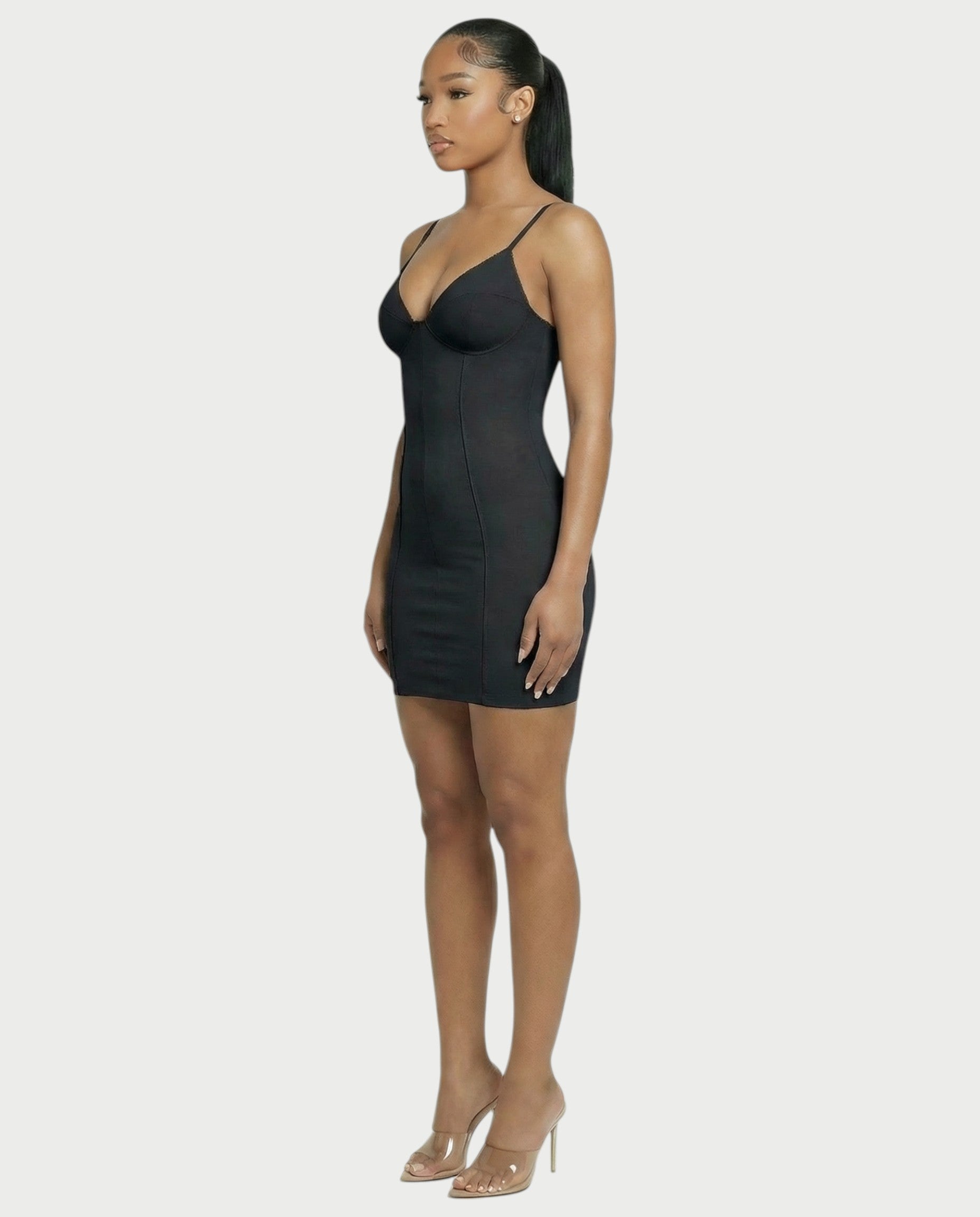 Seamed Bodycon Mini Dress