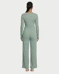 Striped Button Up Top & Drawstring Pants Set