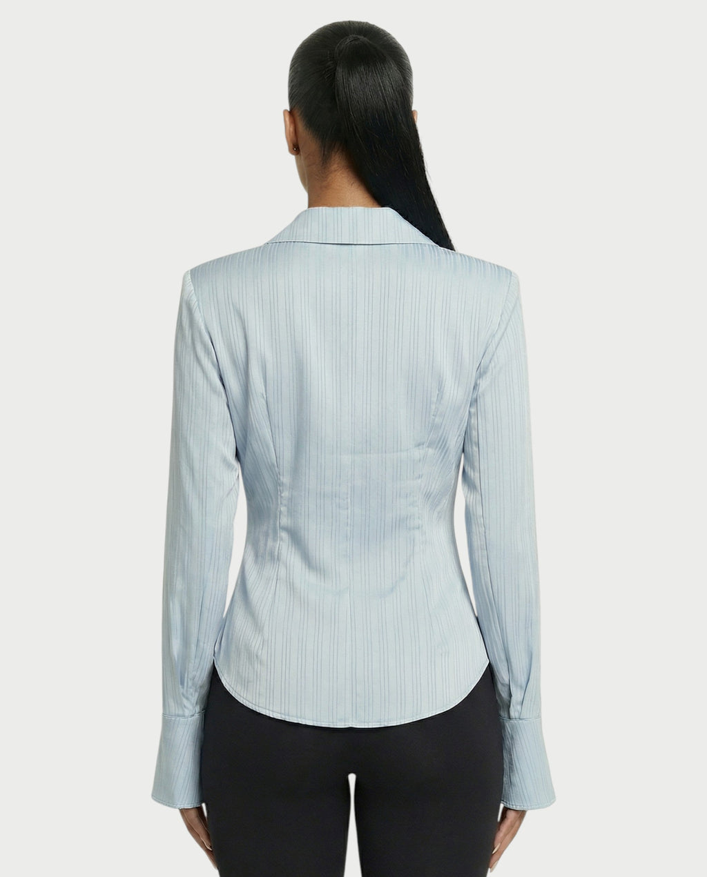 Stripe Button-Down Flared Cuffs Shirt