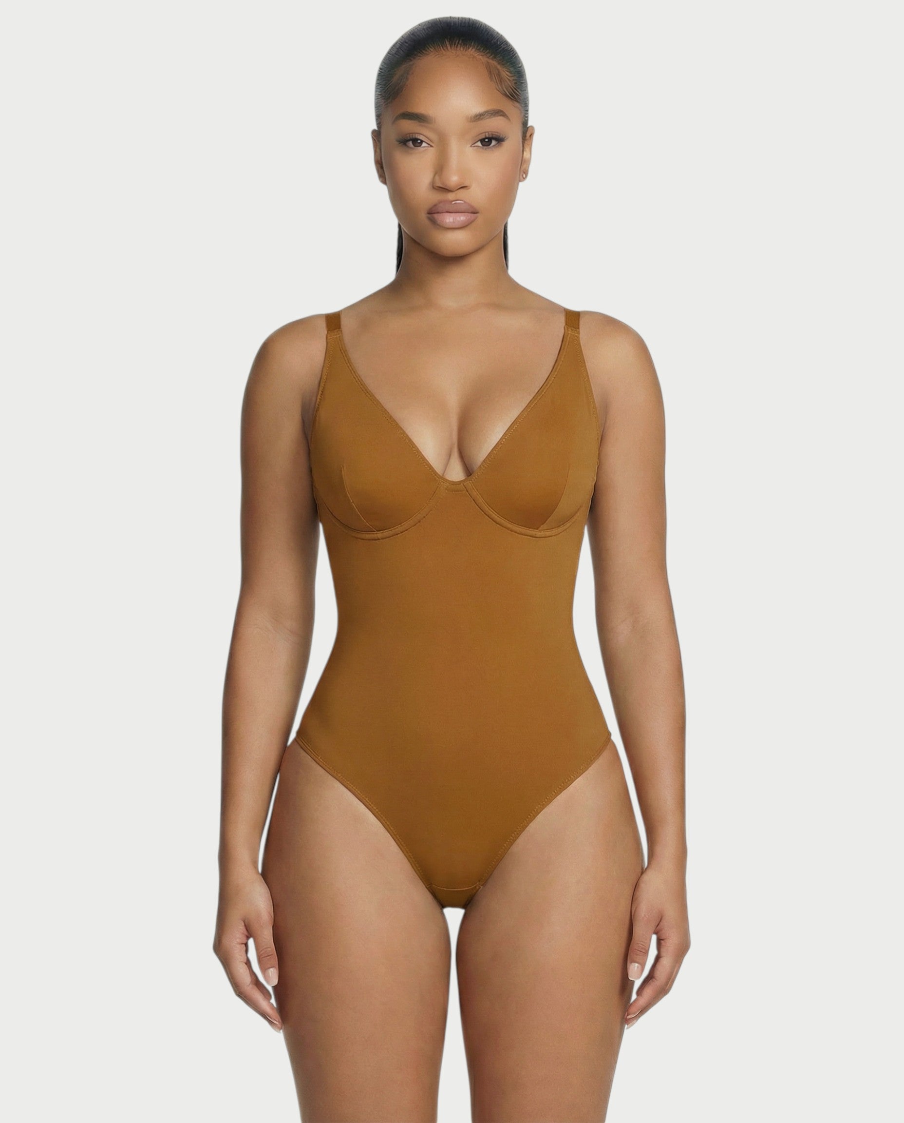 Deep-V Neck Shapewear Bodysuit
