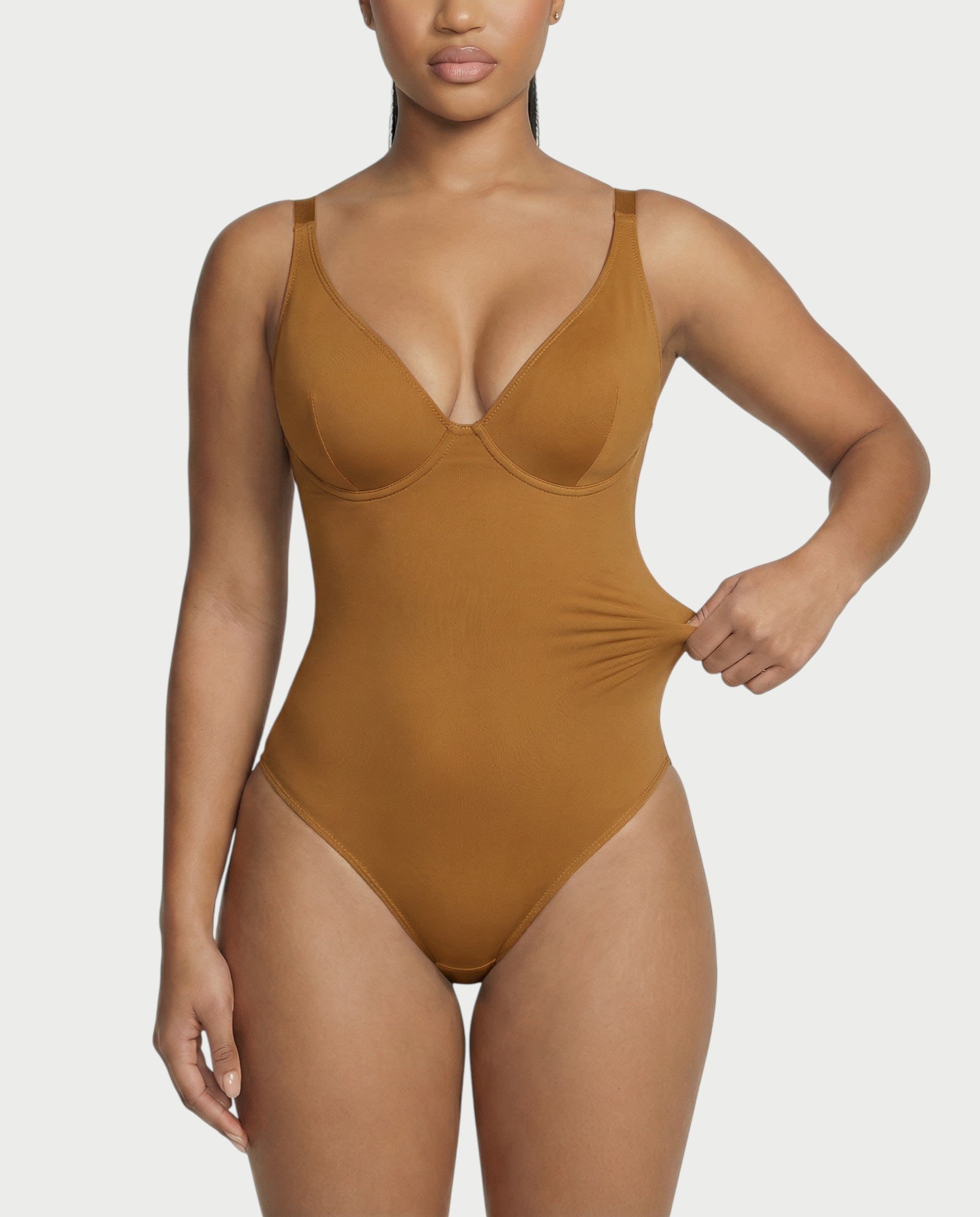 Deep-V Neck Shapewear Bodysuit