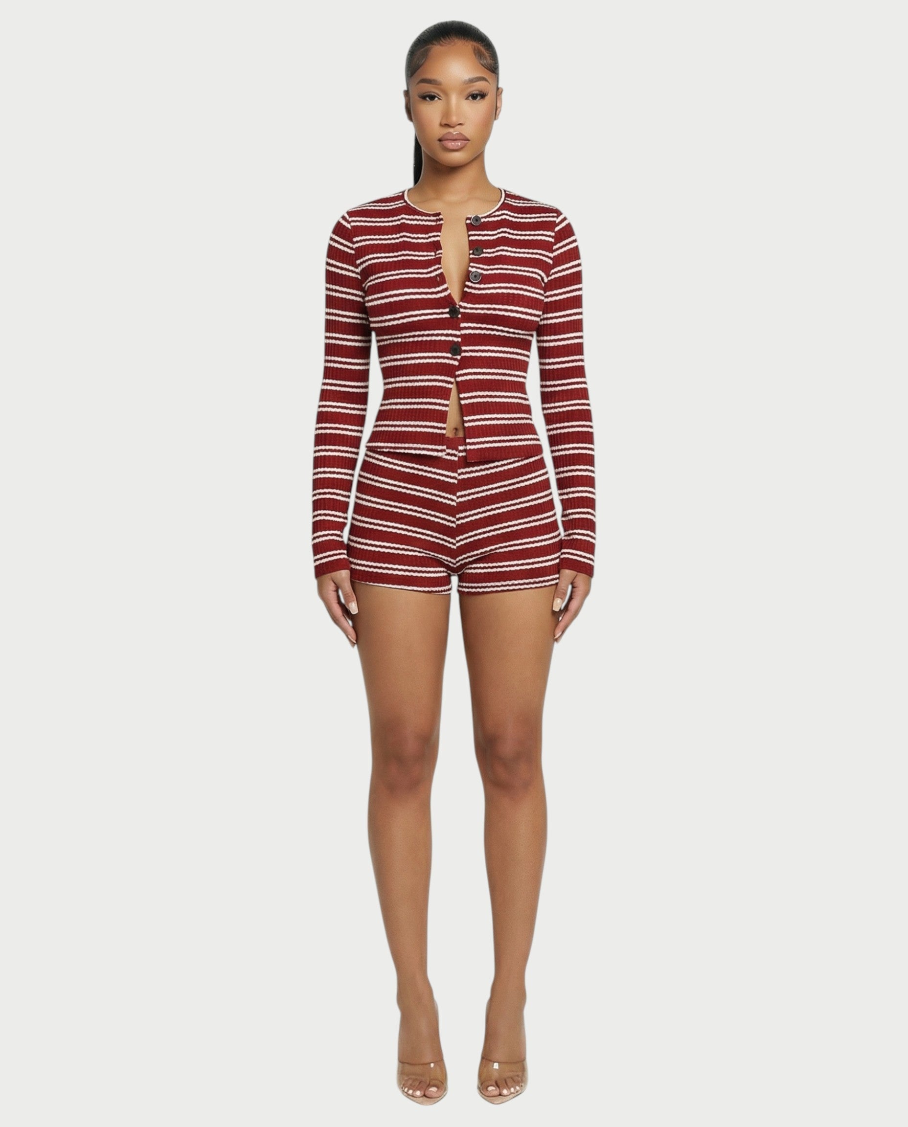 WAVERLY Stripe Waffle-Knit Set