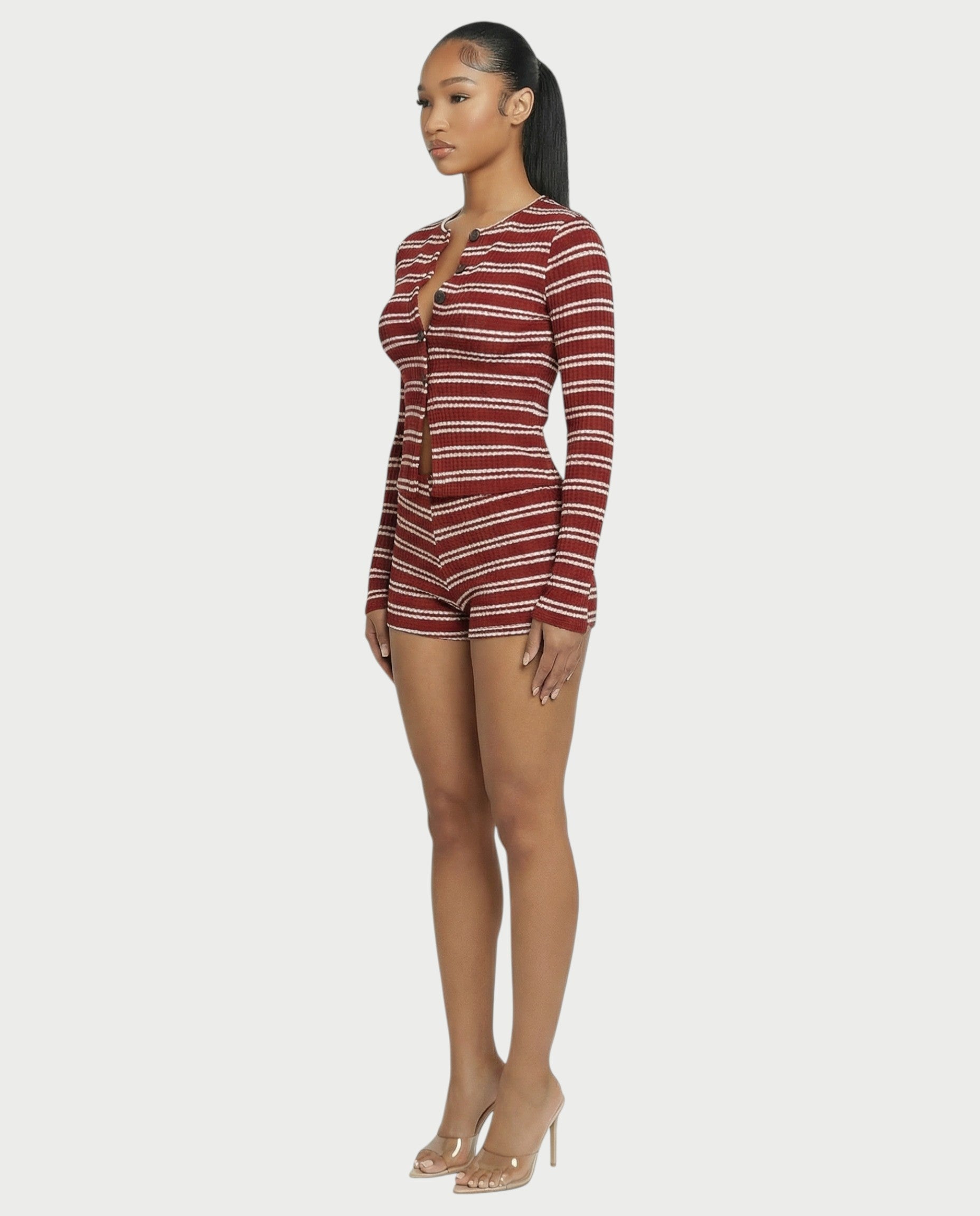 WAVERLY Stripe Waffle-Knit Set