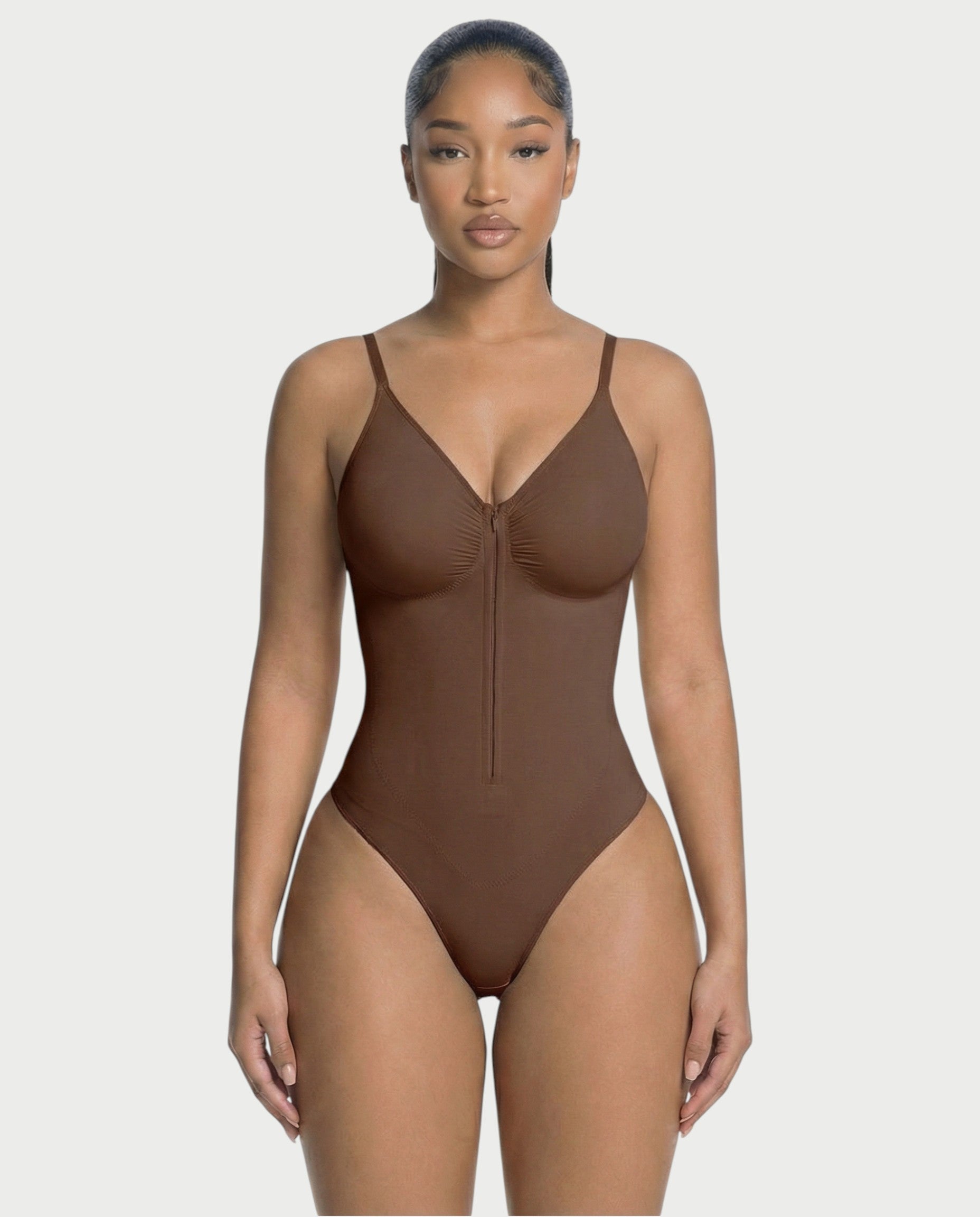 Seamless Strong Compression Zip Front Bodysuit
