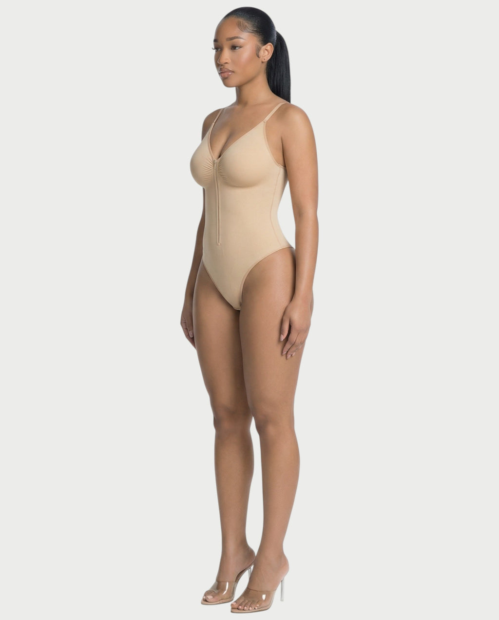 Seamless Strong Compression Zip Front Bodysuit