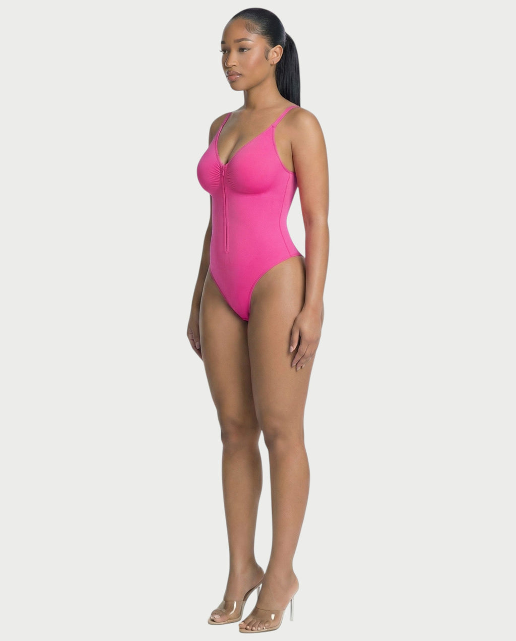 Seamless Strong Compression Zip Front Bodysuit