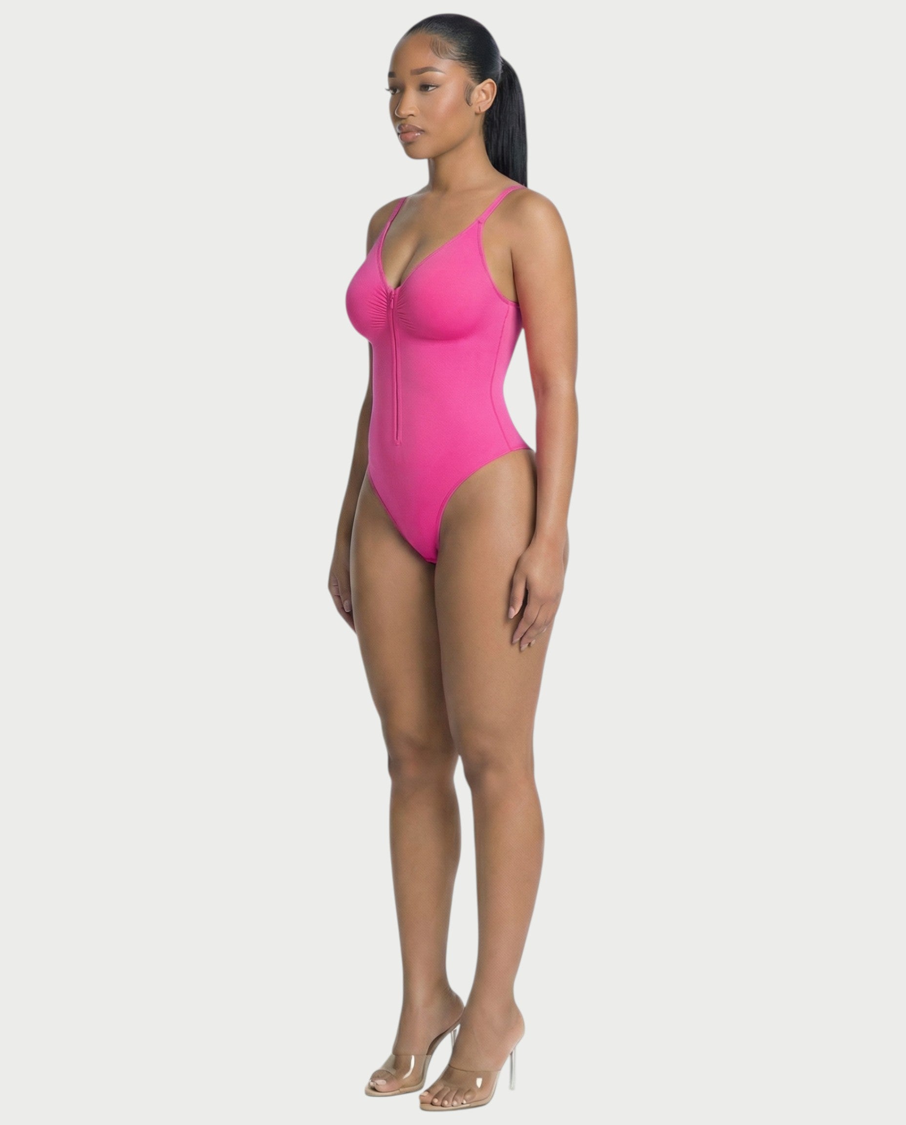 Seamless Strong Compression Zip Front Bodysuit