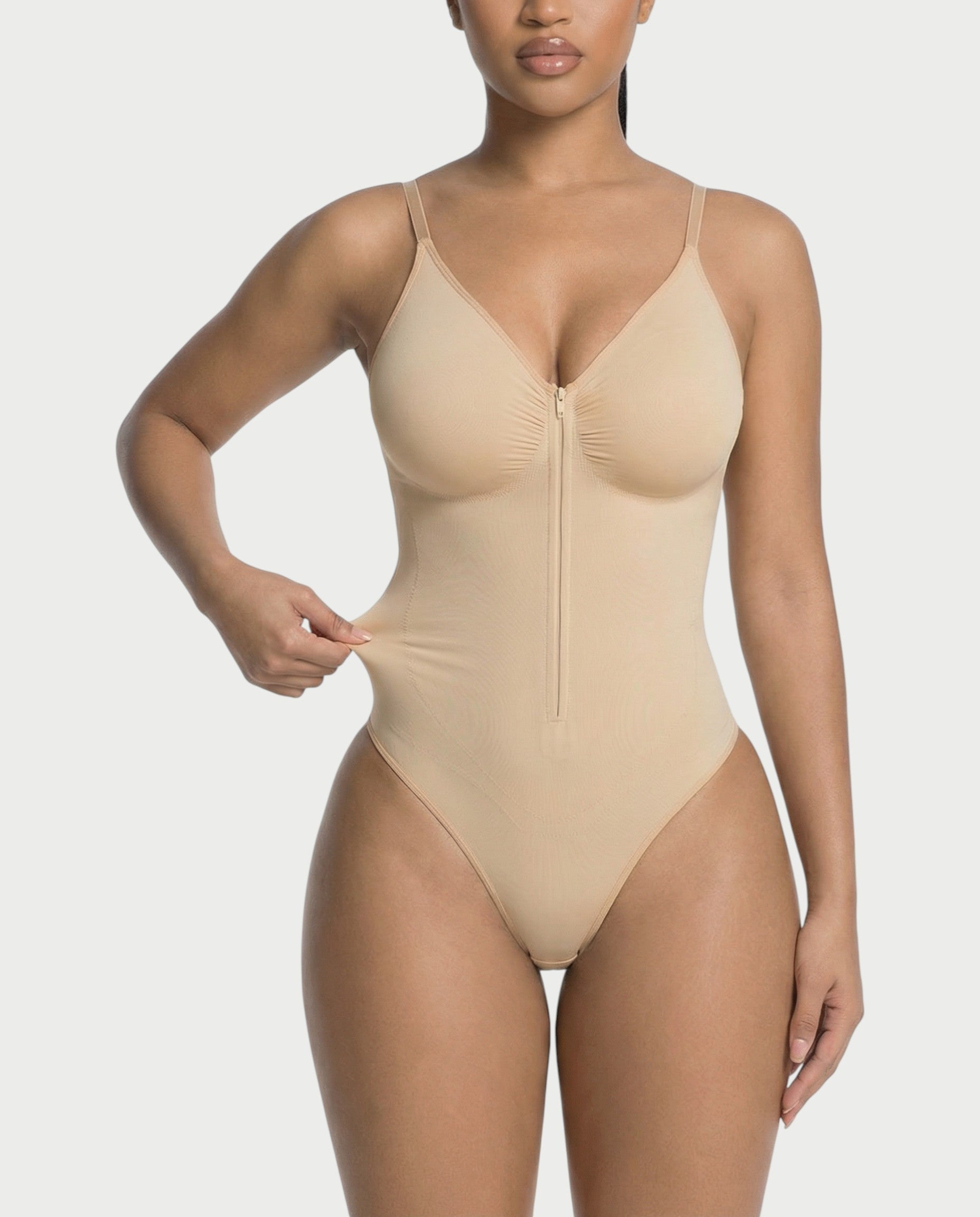 Seamless Strong Compression Zip Front Bodysuit