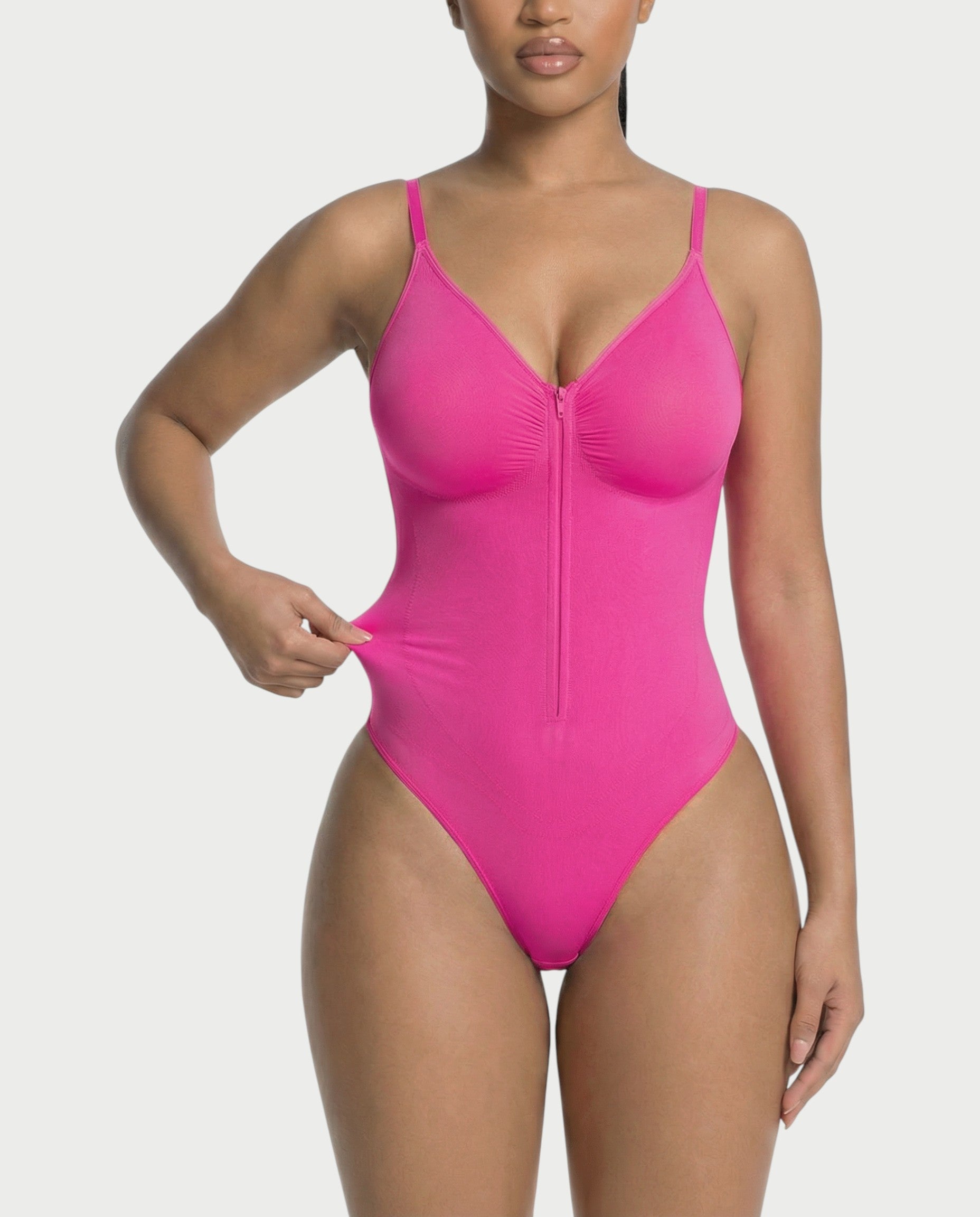 Seamless Strong Compression Zip Front Bodysuit