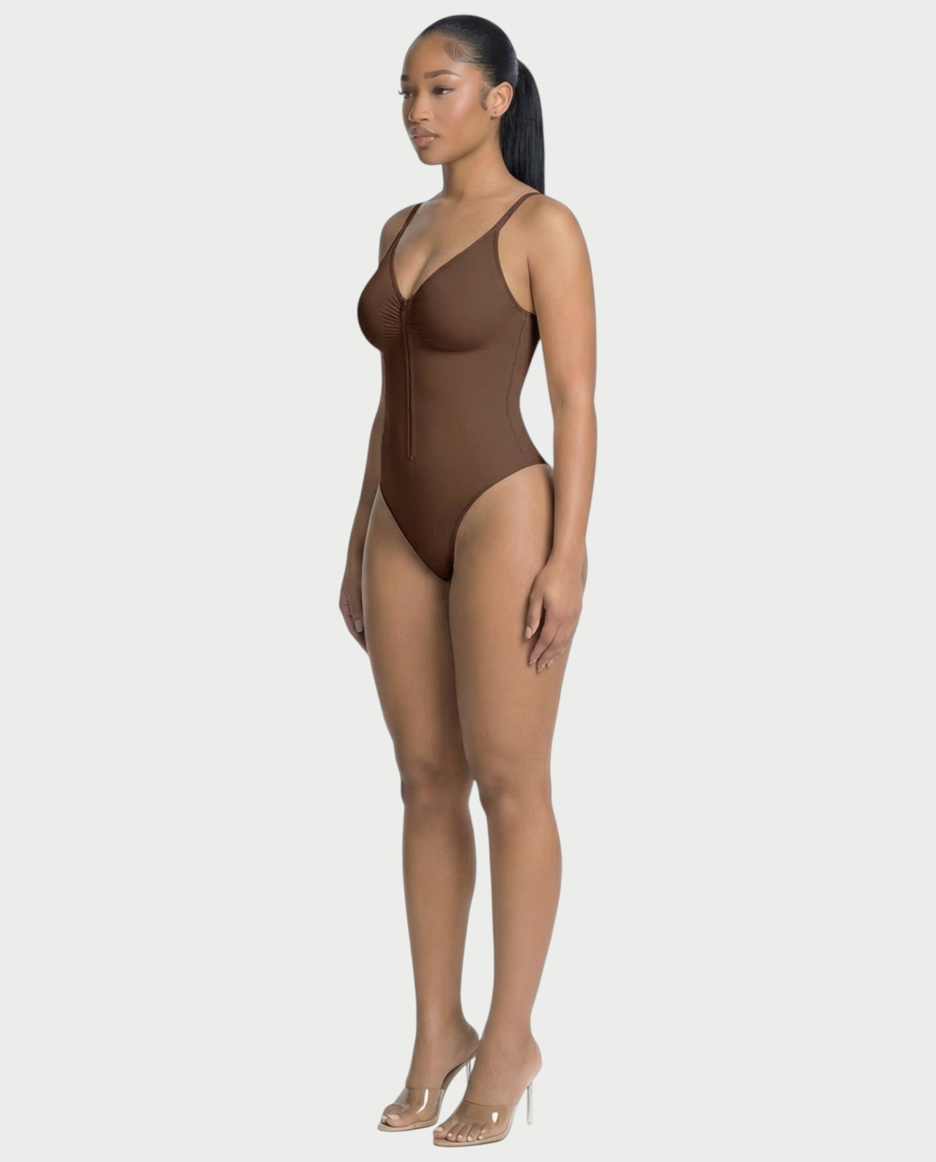 Seamless Strong Compression Zip Front Bodysuit