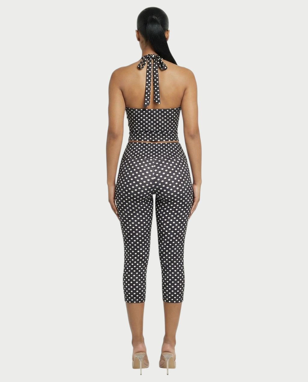 ZEYA Polka Dot Halter Top & Capri Legging Set