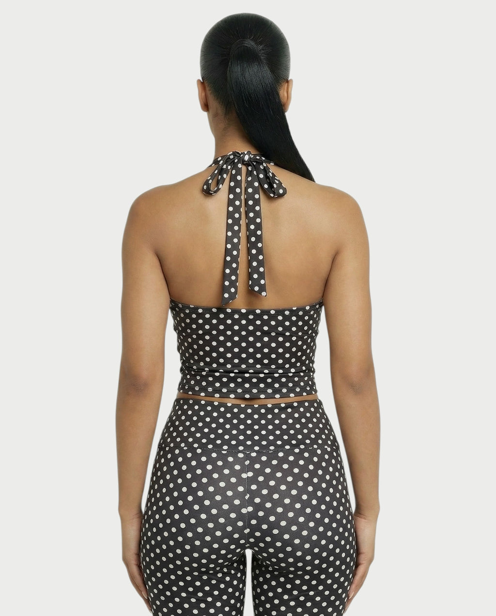 ZEYA Polka Dot Halter Top & Capri Legging Set