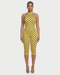 MIRASOL Polka Dot Halter Neck Capri Jumpsuit
