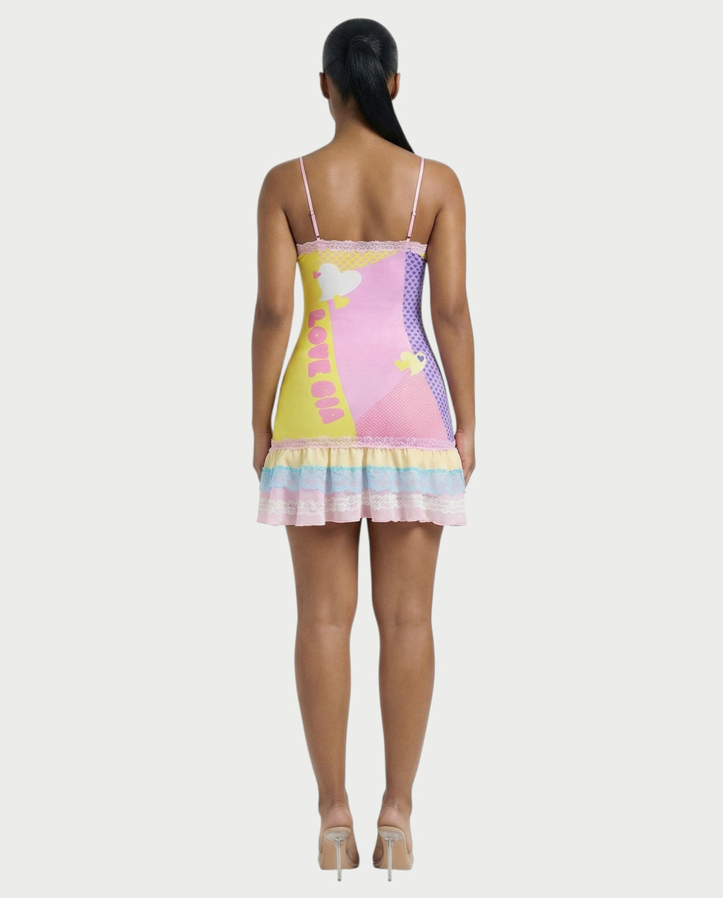 ZUZU Y2K Ruffle Hem Lace Mini Dress
