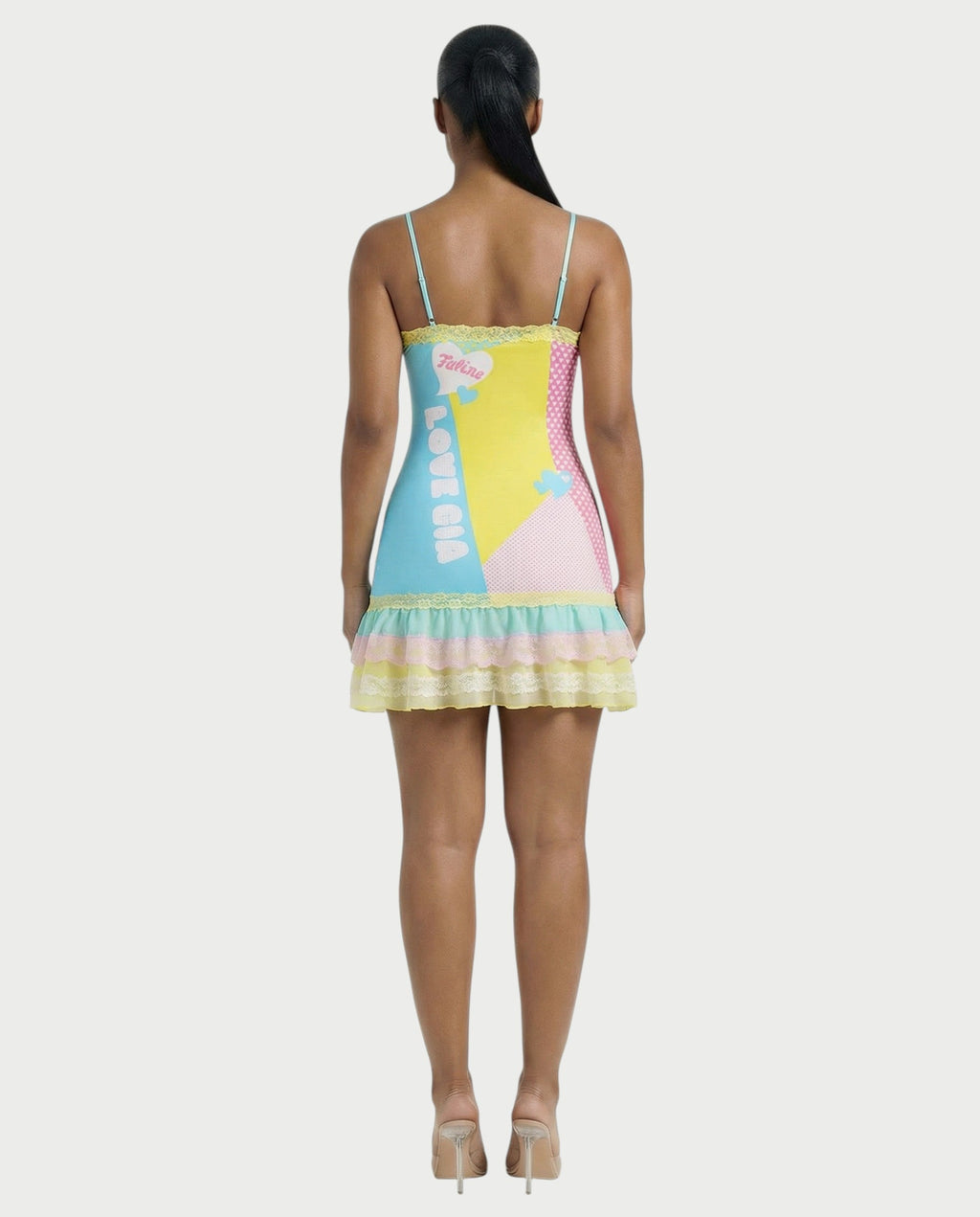 ZUZU Y2K Ruffle Hem Lace Mini Dress