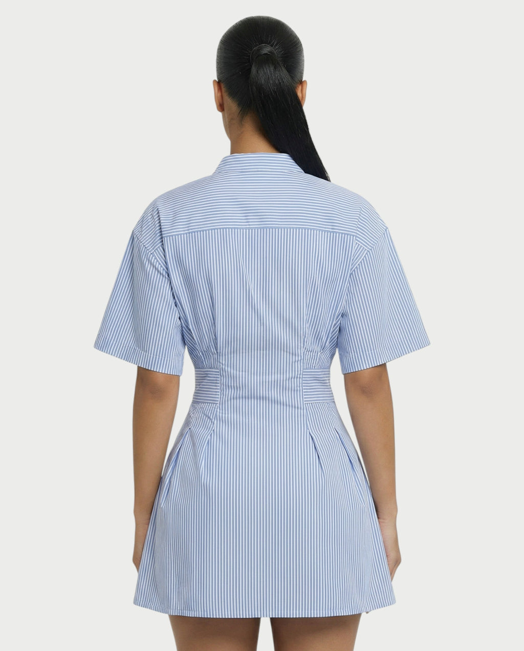 SKYLAR Button-Down Cinch Shirt Mini Dress