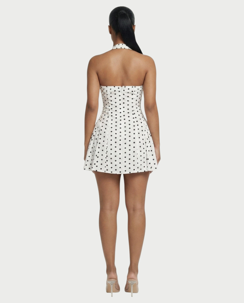 VANCE V-Neck Halter Polka Dot Mini Dress