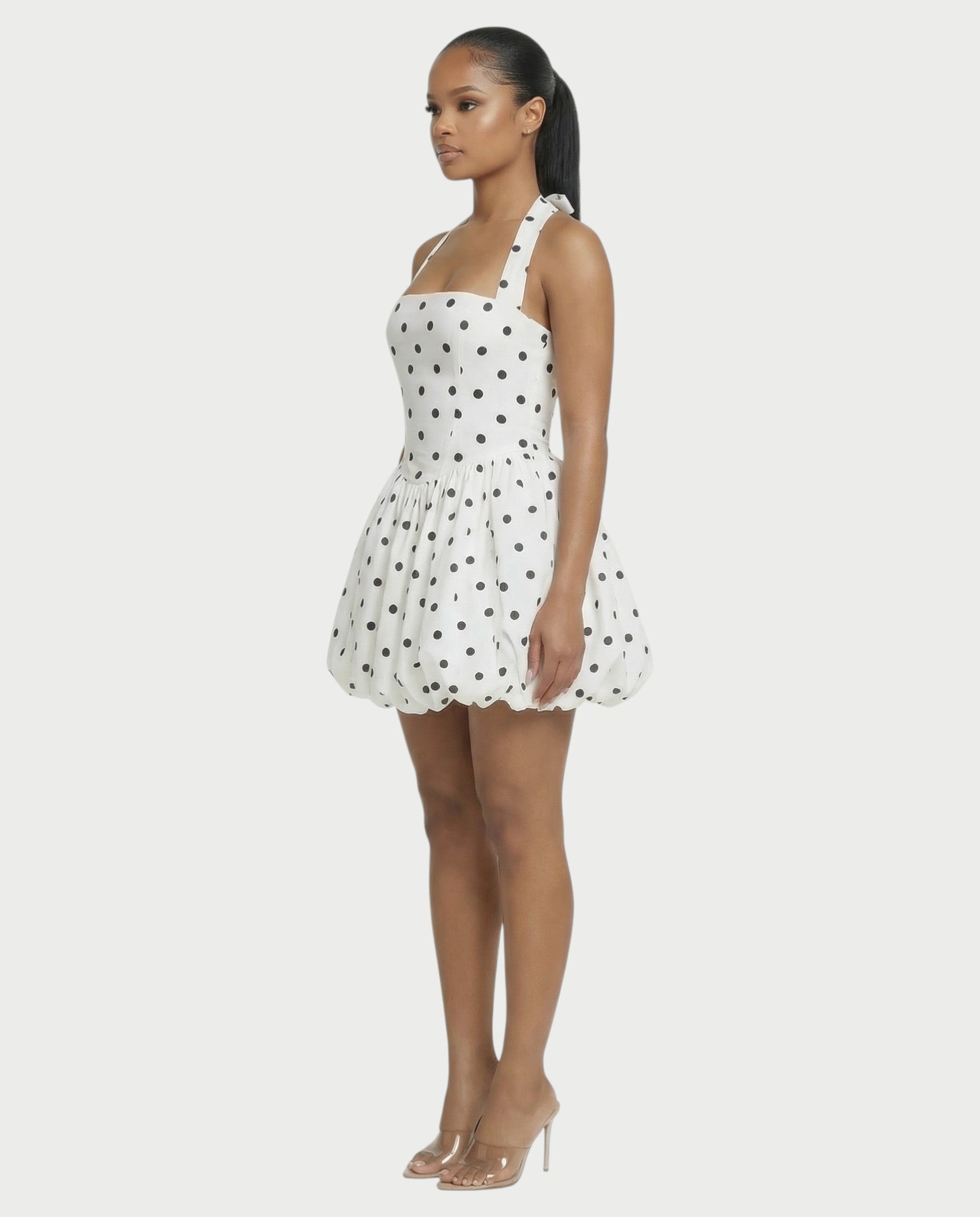 PHILIPPA Polka Dot Bubble Skirt Mini Dress