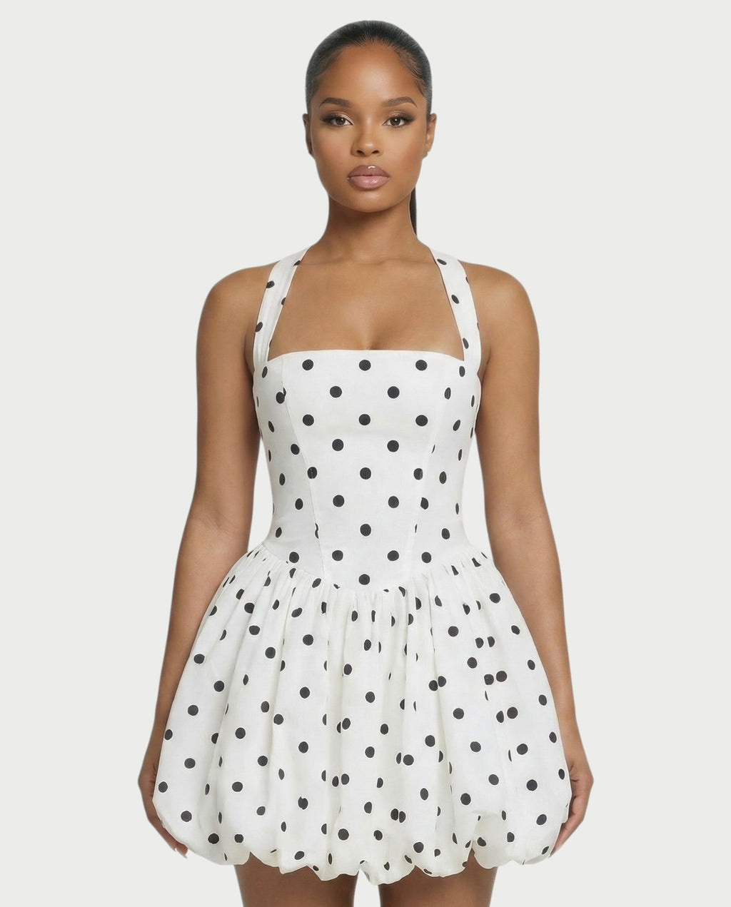 PHILIPPA Polka Dot Bubble Skirt Mini Dress
