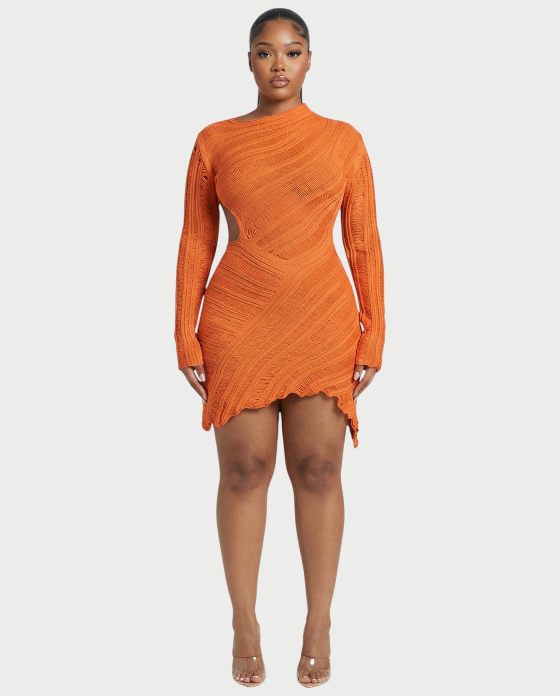 AROSA Asymmetric Knit Mini Dress