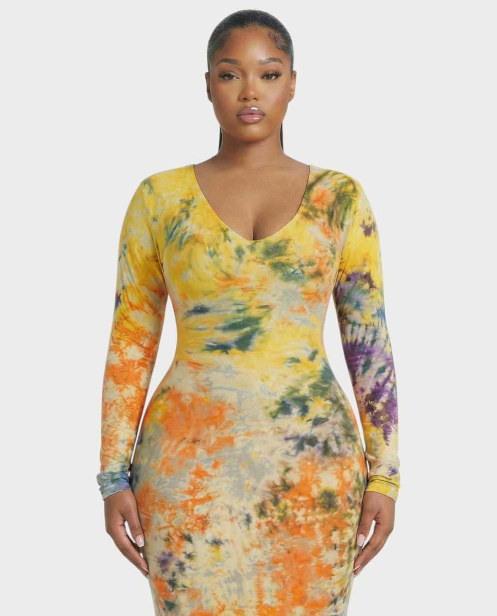 NERIS Long Sleeve Bodycon Maxi Dress
