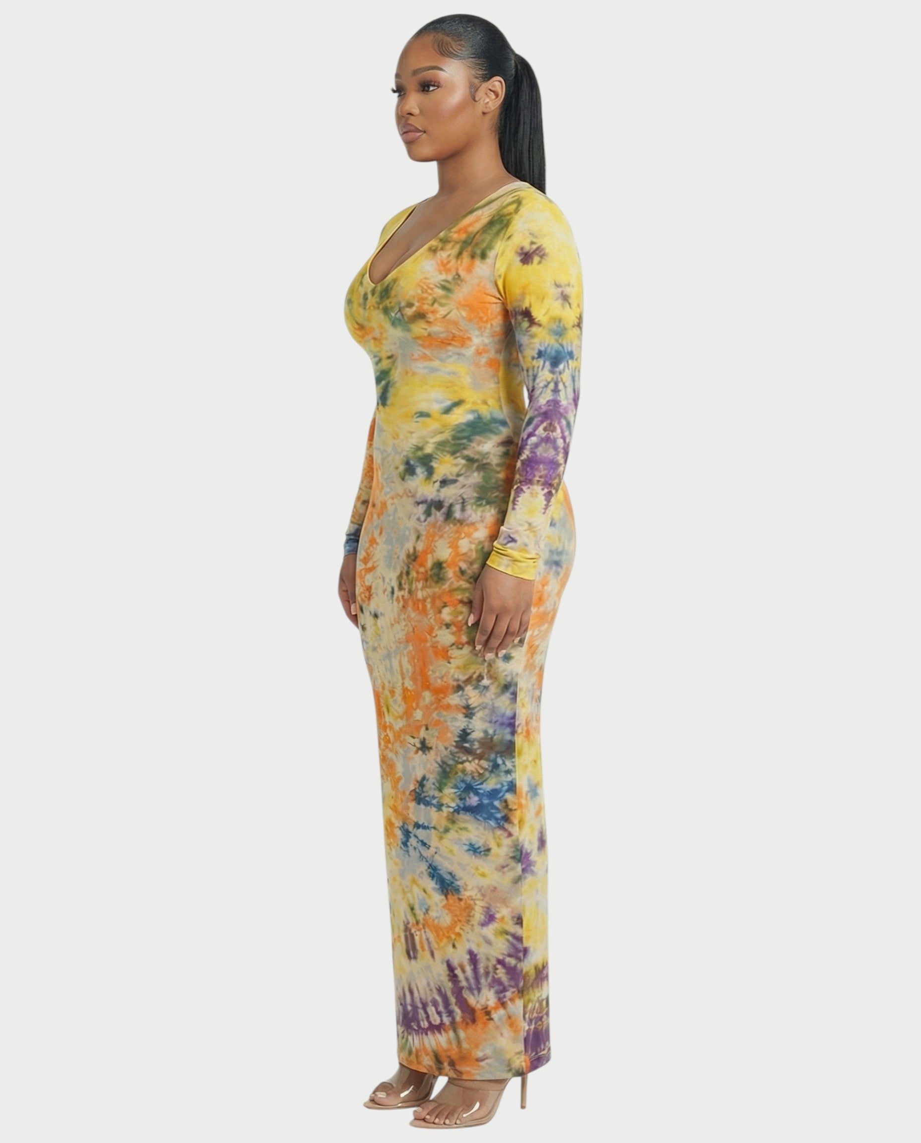NERIS Long Sleeve Bodycon Maxi Dress