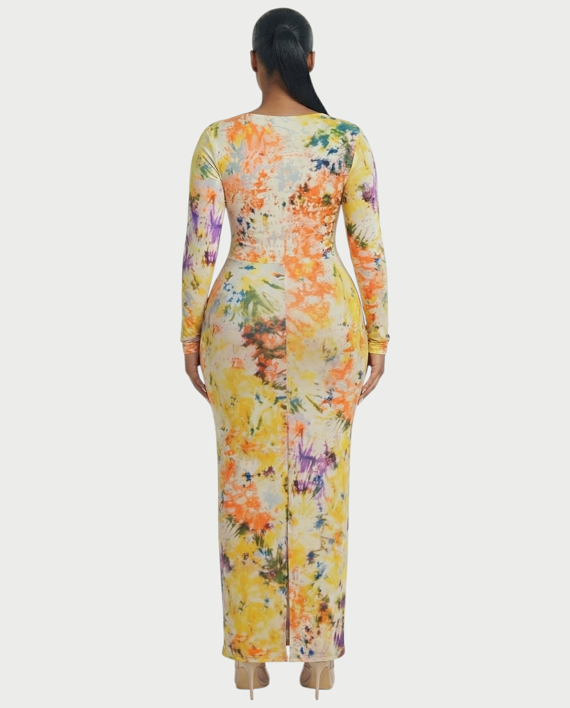 NERIS Long Sleeve Bodycon Maxi Dress