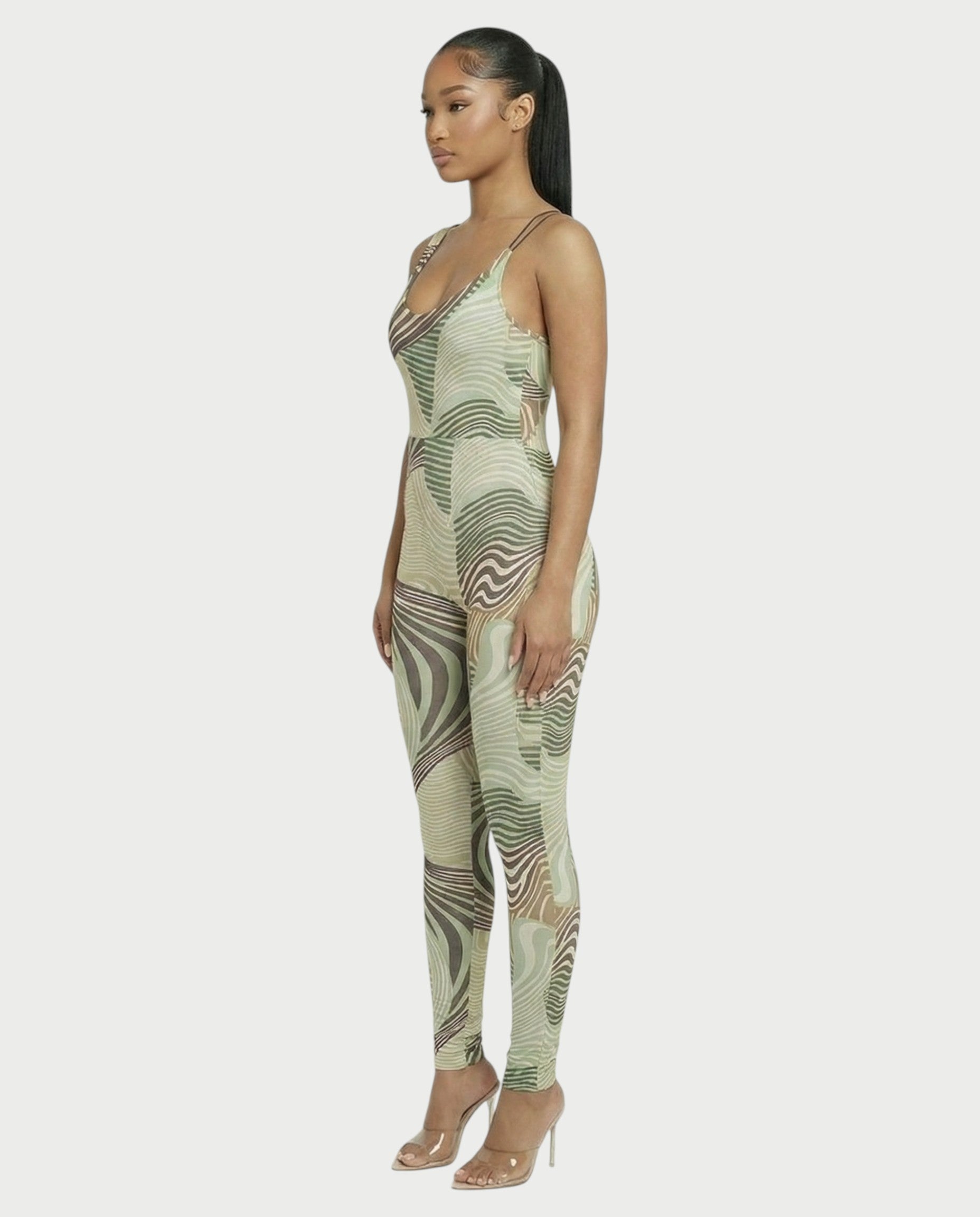 RUNEA Abstract Swirl Print Jumpsuit