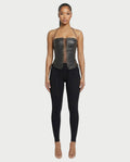 NUERA Faux-Leather Multi-Lace Up Corset Top