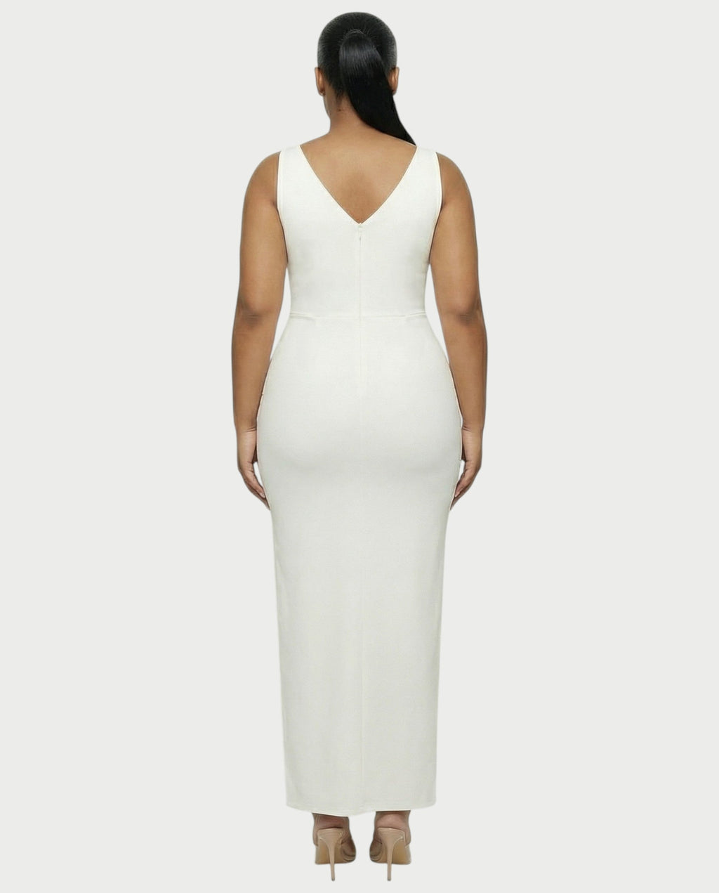 KAELA Corset Side-Slit Maxi Dress