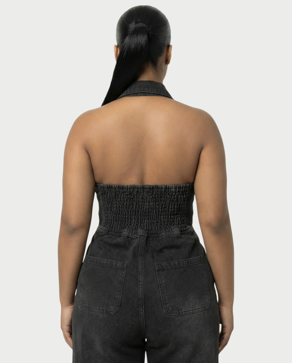 ZALEN Denim Wide-Leg Jumpsuit