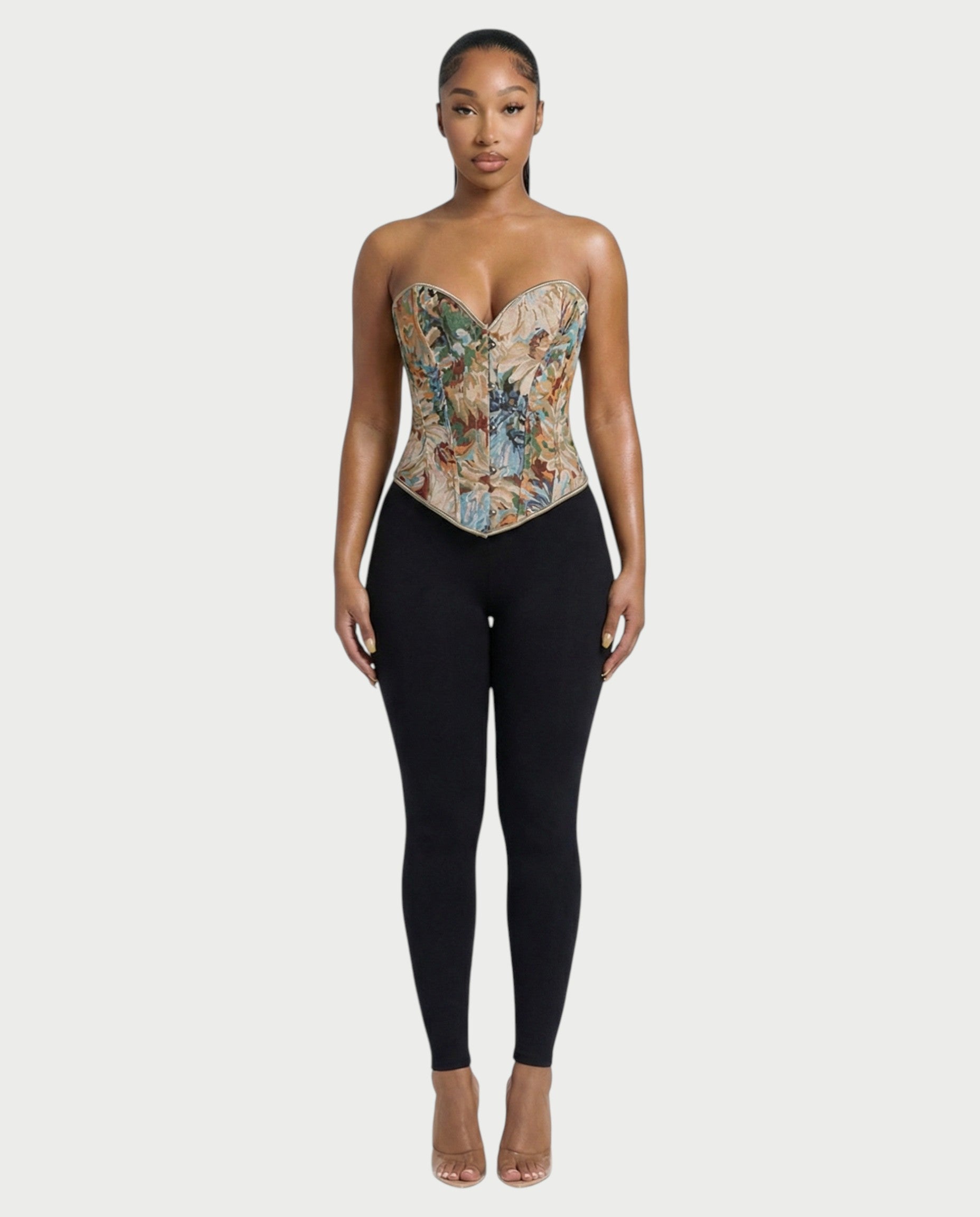 FABLE Floral Tapestry Corset Top