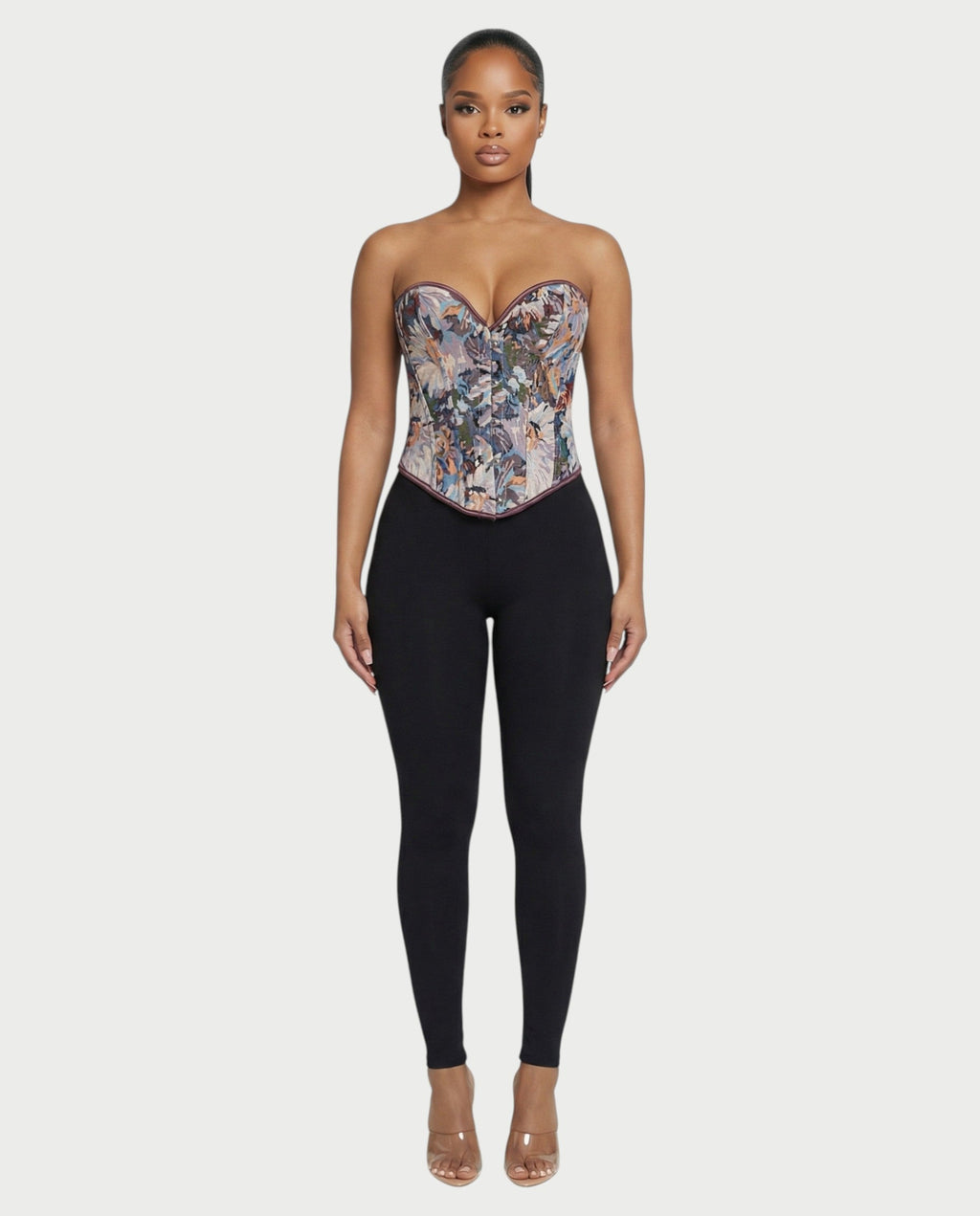 NUSA Floral Tapestry Corset Top
