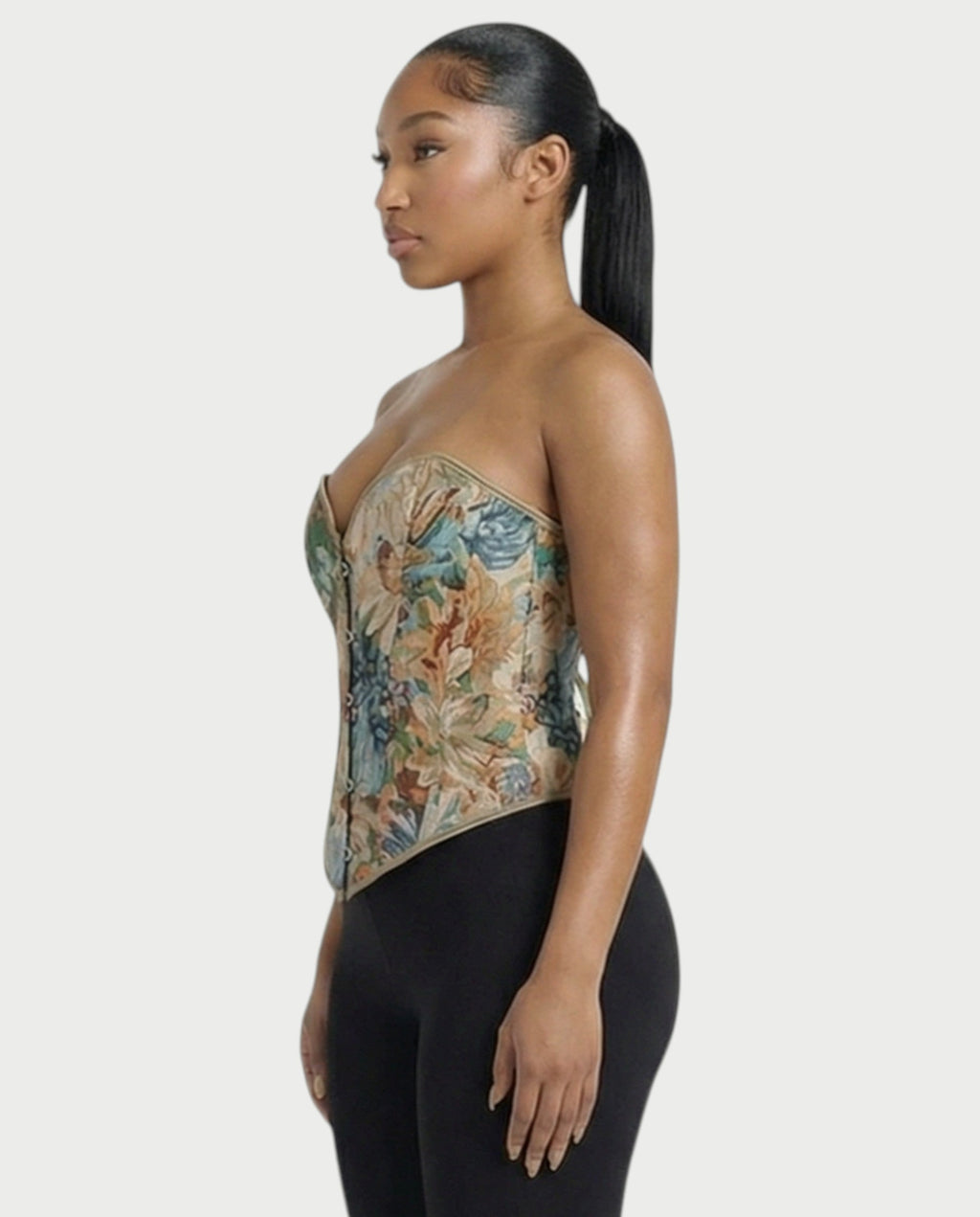 FABLE Floral Tapestry Corset Top