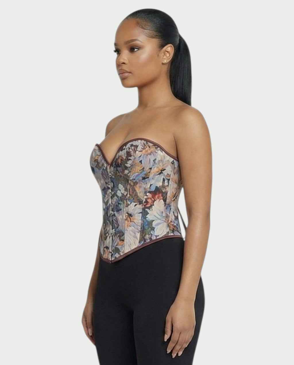 NUSA Floral Tapestry Corset Top
