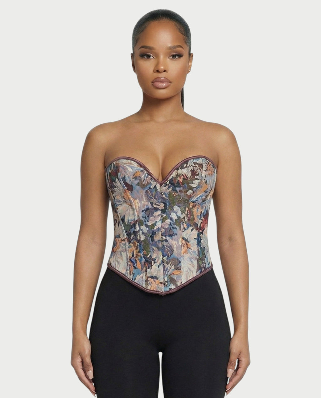 NUSA Floral Tapestry Corset Top