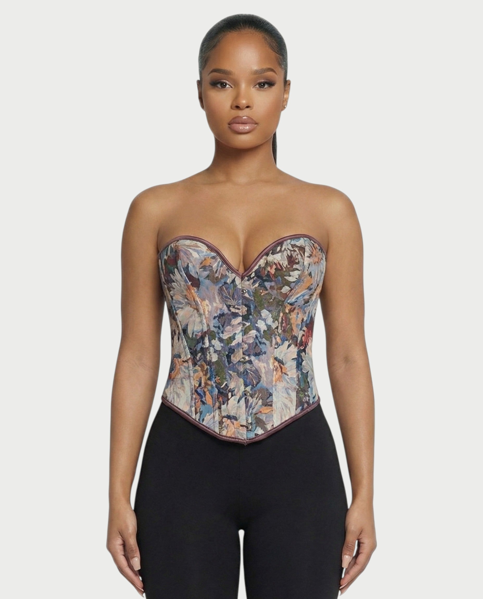 NUSA Floral Tapestry Corset Top