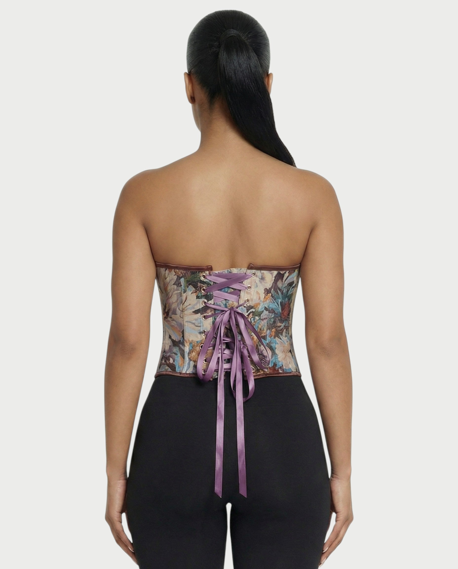 NUSA Floral Tapestry Corset Top