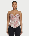 NIRELLA Pink Ivory Floral Tapestry Corset Top