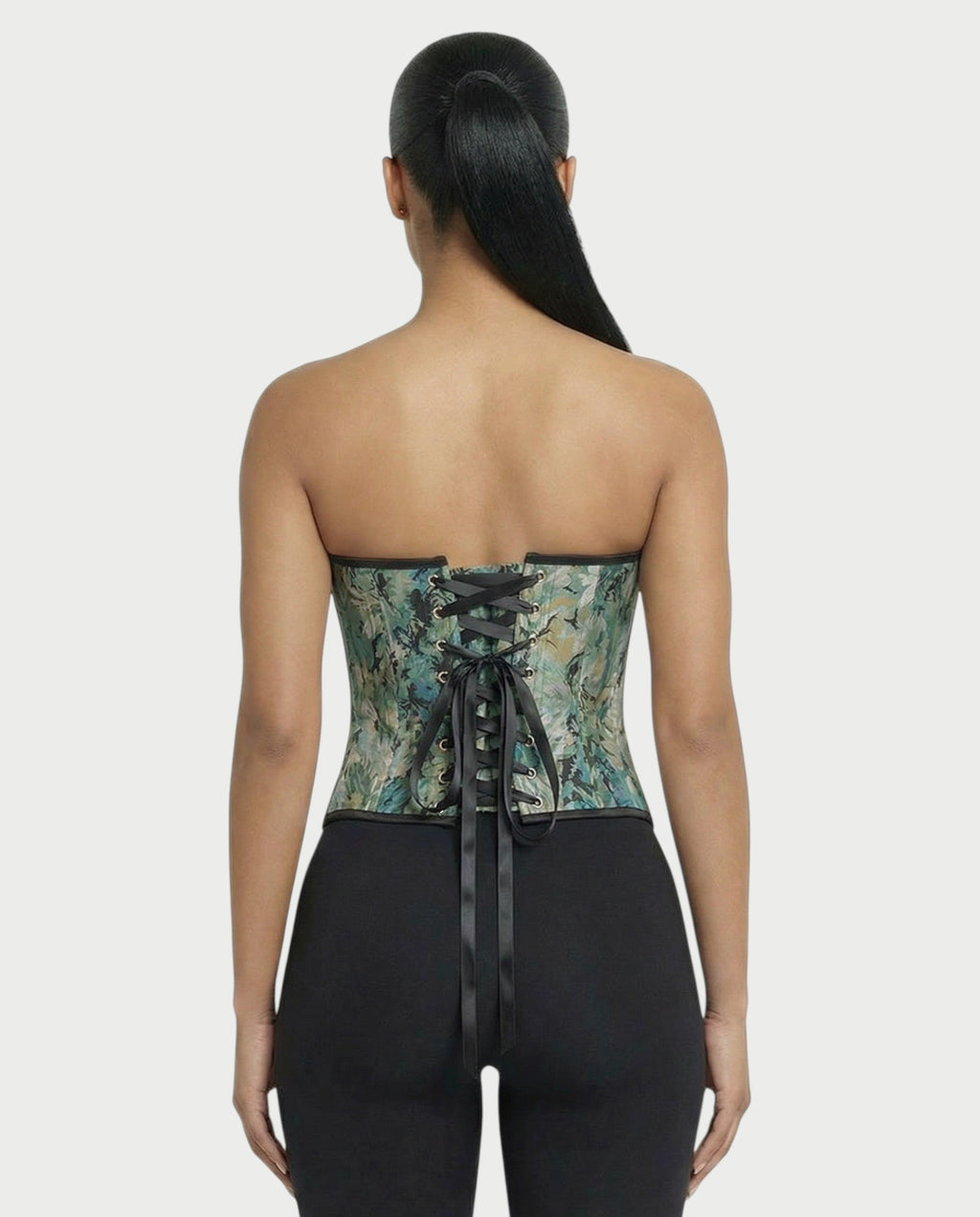 MALVA Emerald Floral Tapestry Corset Top