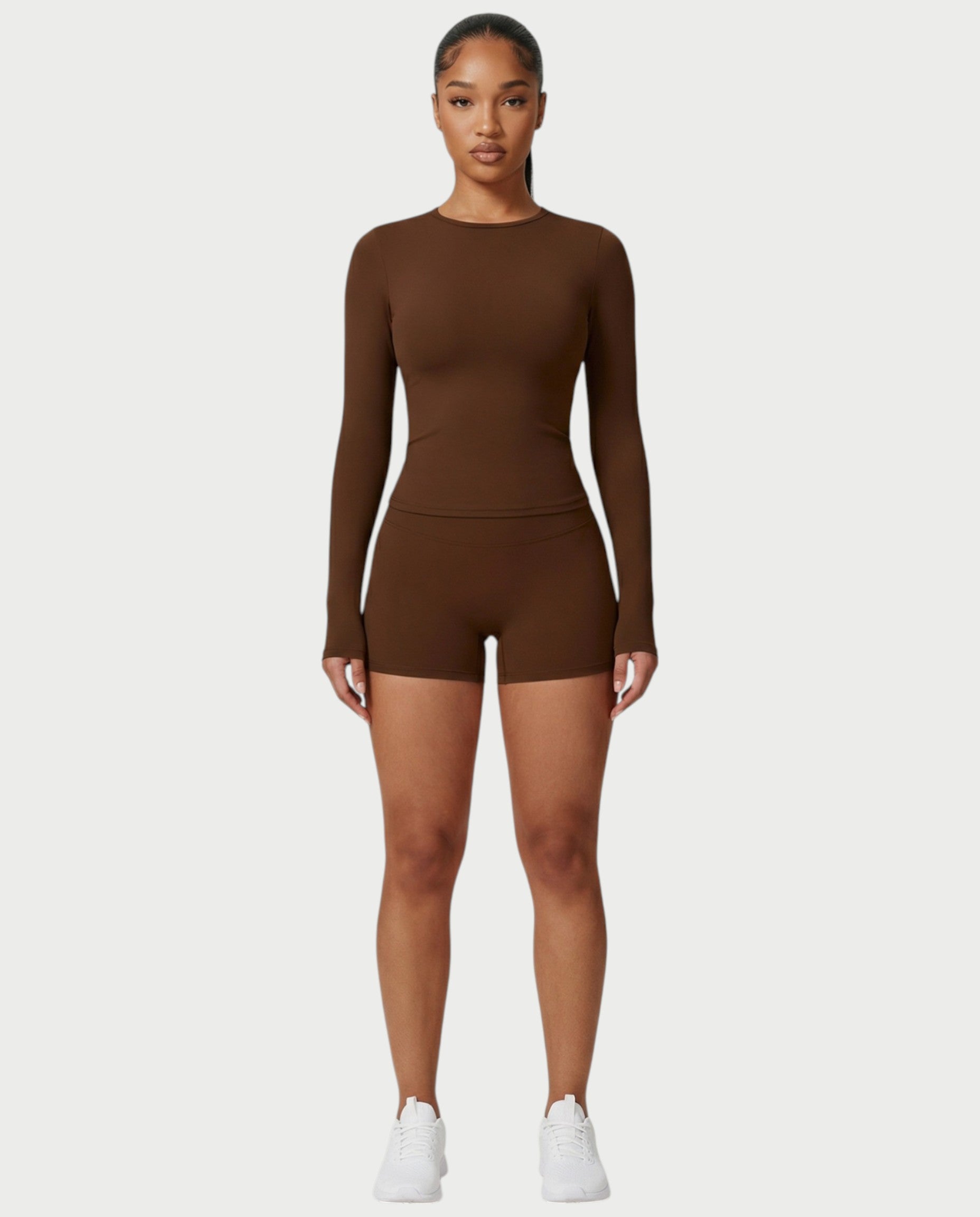MELYA Long Sleeve Sporty Crew Neck Top