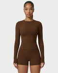 MELYA Long Sleeve Sporty Crew Neck Top