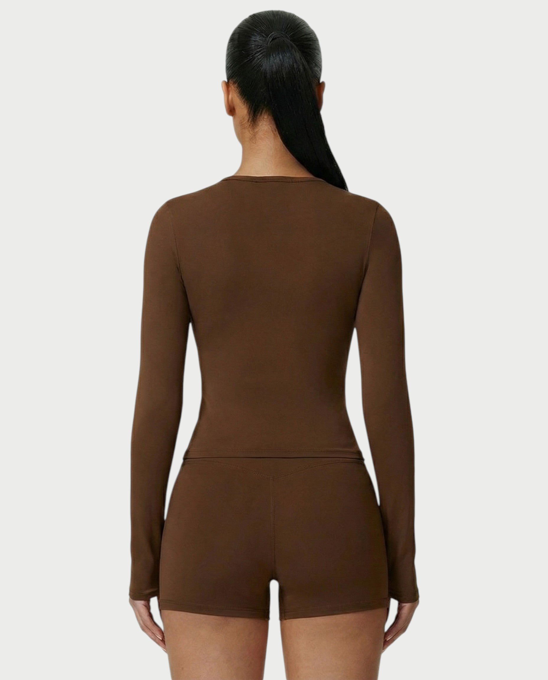 MELYA Long Sleeve Sporty Crew Neck Top